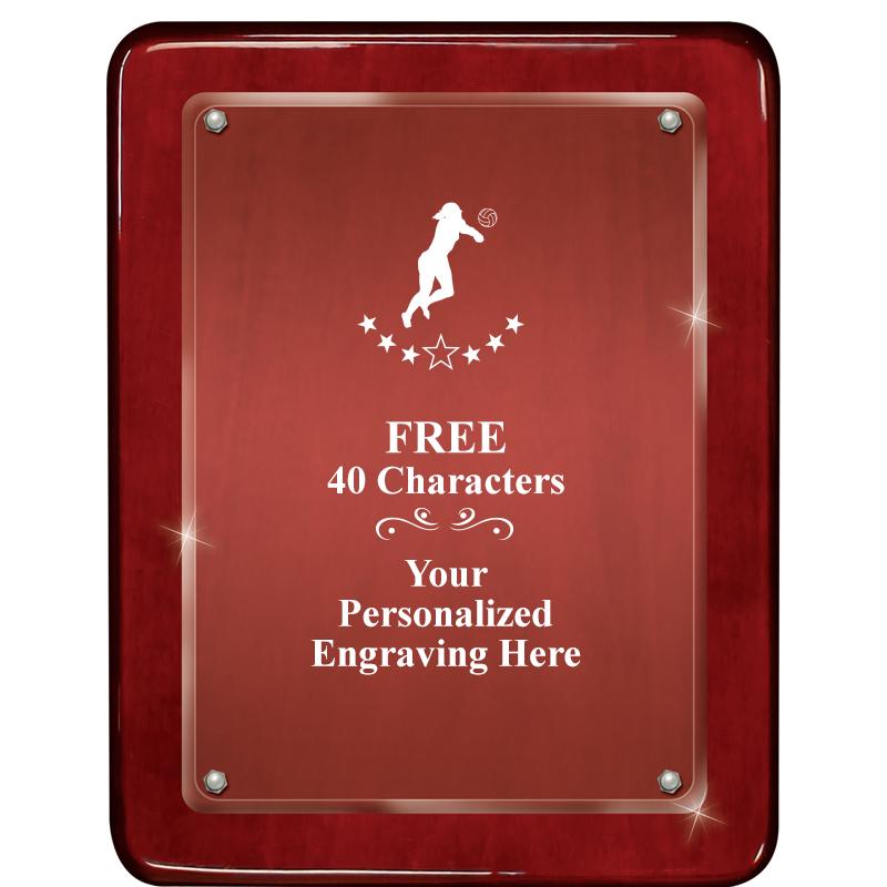 7"X9" ROSEWOOD FLOAT ACR PLQ