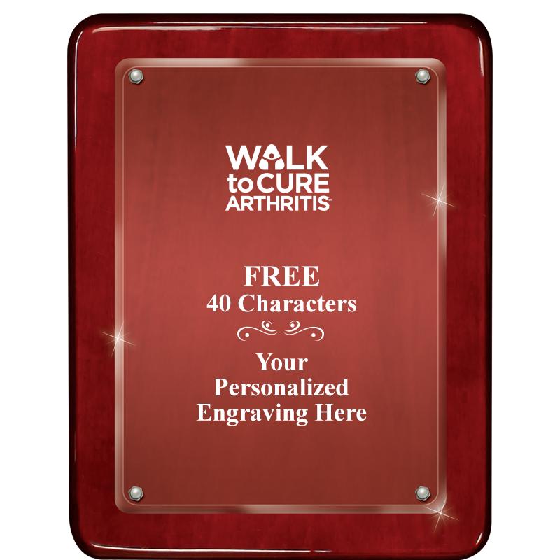 7"X9" ROSEWOOD FLOAT ACR PLQ