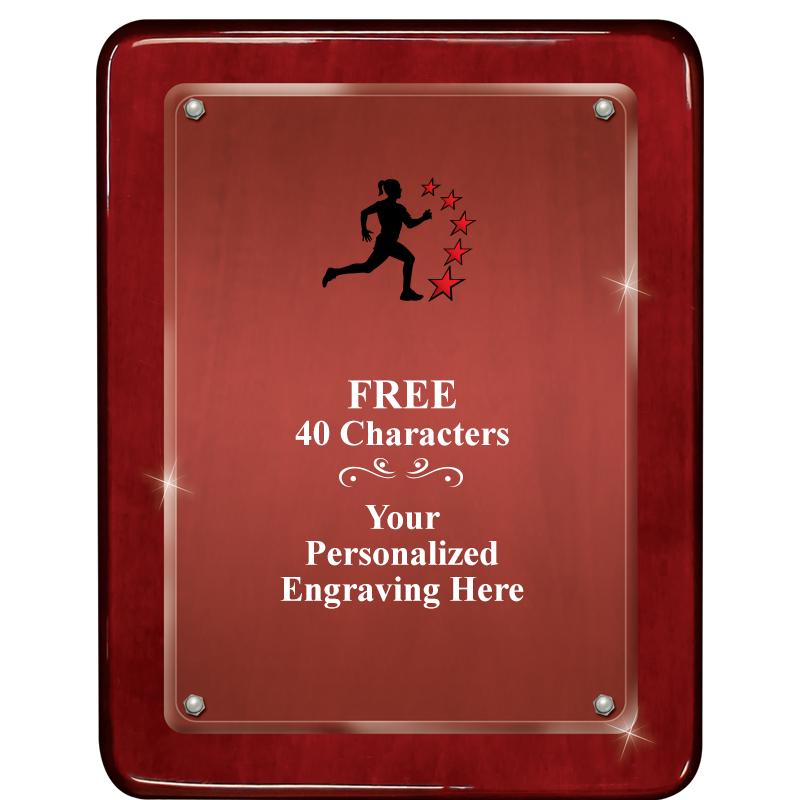 7"X9" ROSEWOOD FLOAT ACR PLQ