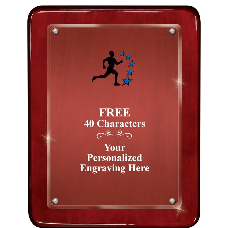 7"X9" ROSEWOOD FLOAT ACR PLQ