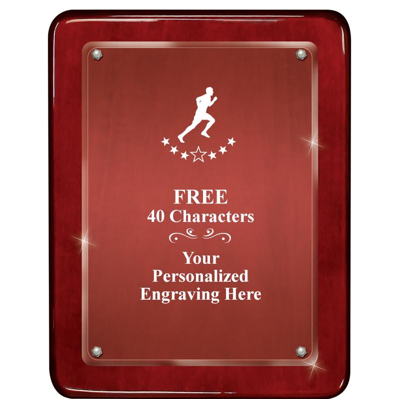 7"X9" ROSEWOOD FLOAT ACR PLQ