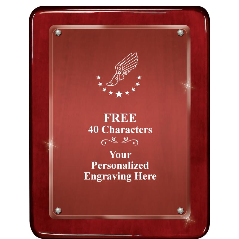 7"X9" ROSEWOOD FLOAT ACR PLQ