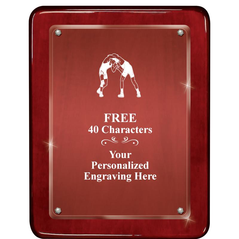 7"X9" ROSEWOOD FLOAT ACR PLQ