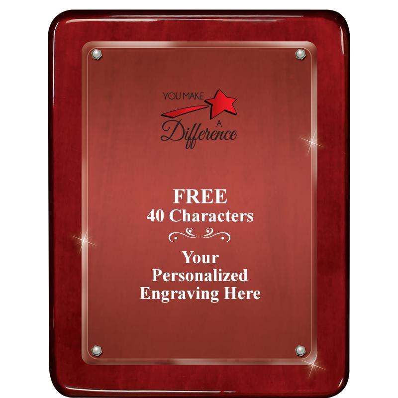 7"X9" ROSEWOOD FLOAT ACR PLQ