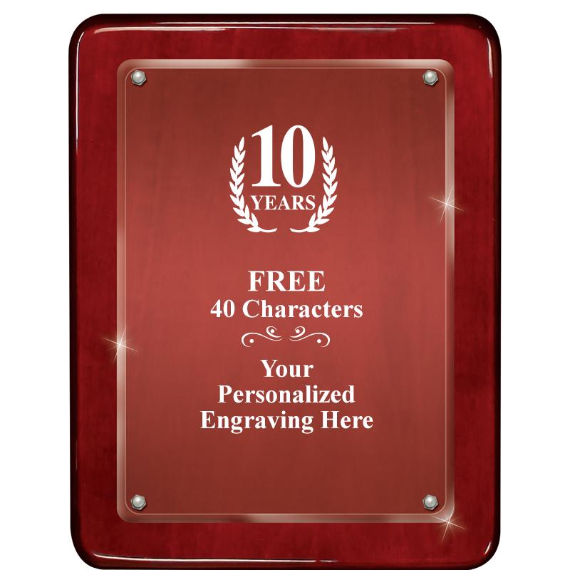 7"X9" ROSEWOOD FLOAT ACR PLQ