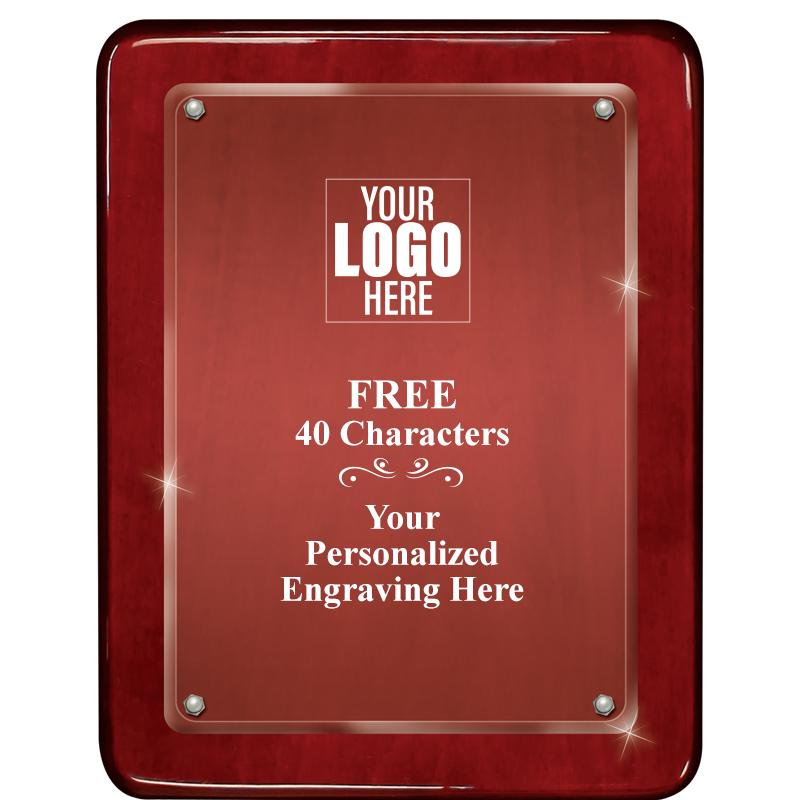 7"X9" ROSEWOOD FLOAT ACR PLQ