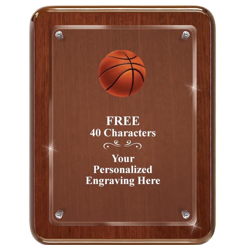 7X9 WALNUT FLOAT ACR PLQ