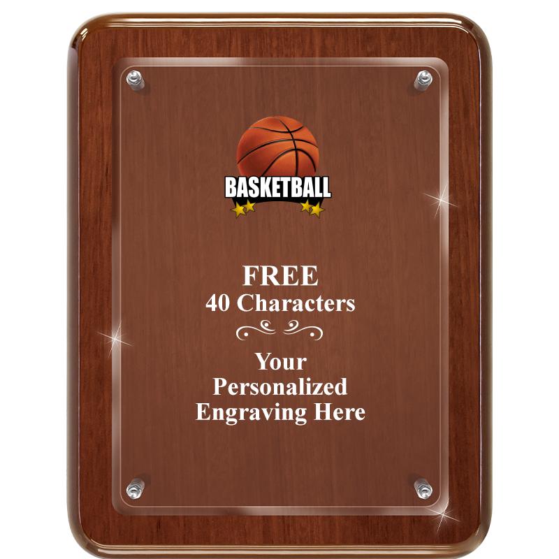 7X9 WALNUT FLOAT ACR PLQ