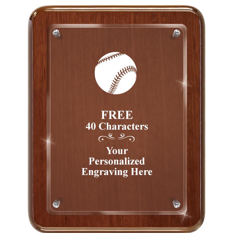 7X9 WALNUT FLOAT ACR PLQ