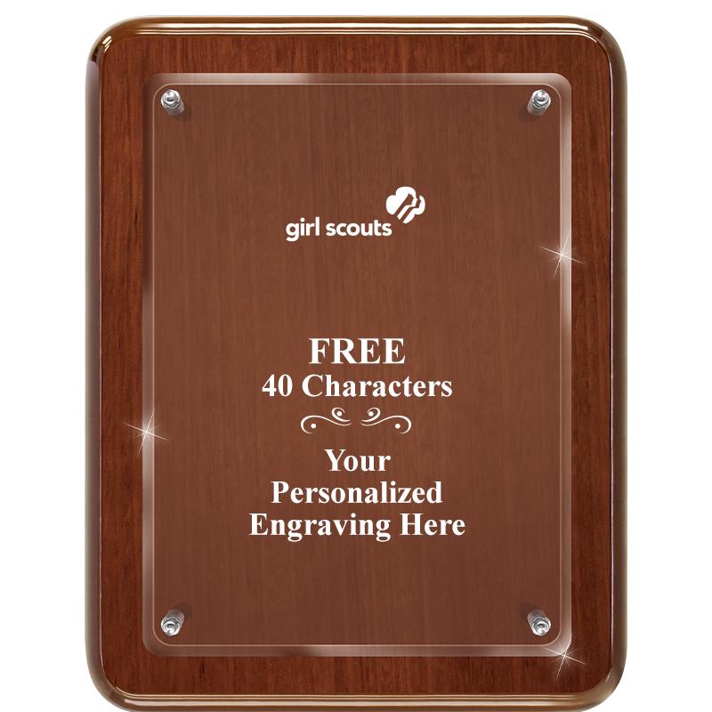 7X9 WALNUT FLOAT ACR PLQ