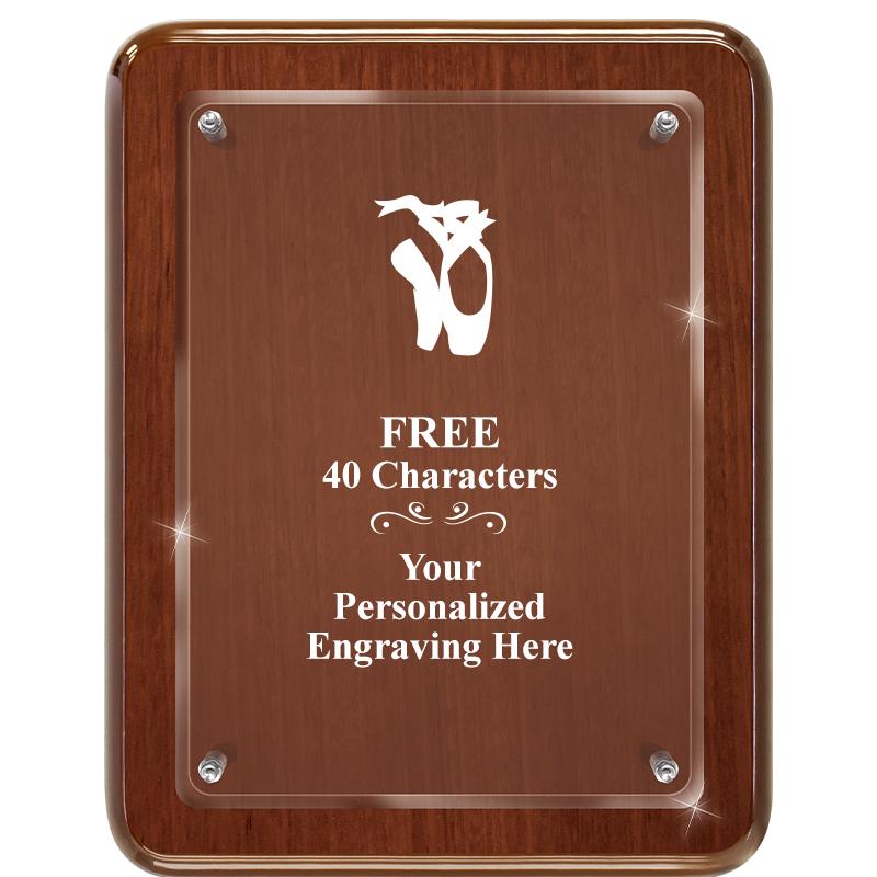 7X9 WALNUT FLOAT ACR PLQ