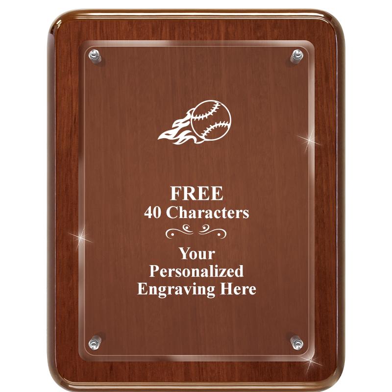 7X9 WALNUT FLOAT ACR PLQ