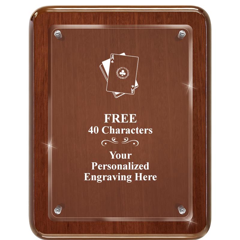 7X9 WALNUT FLOAT ACR PLQ