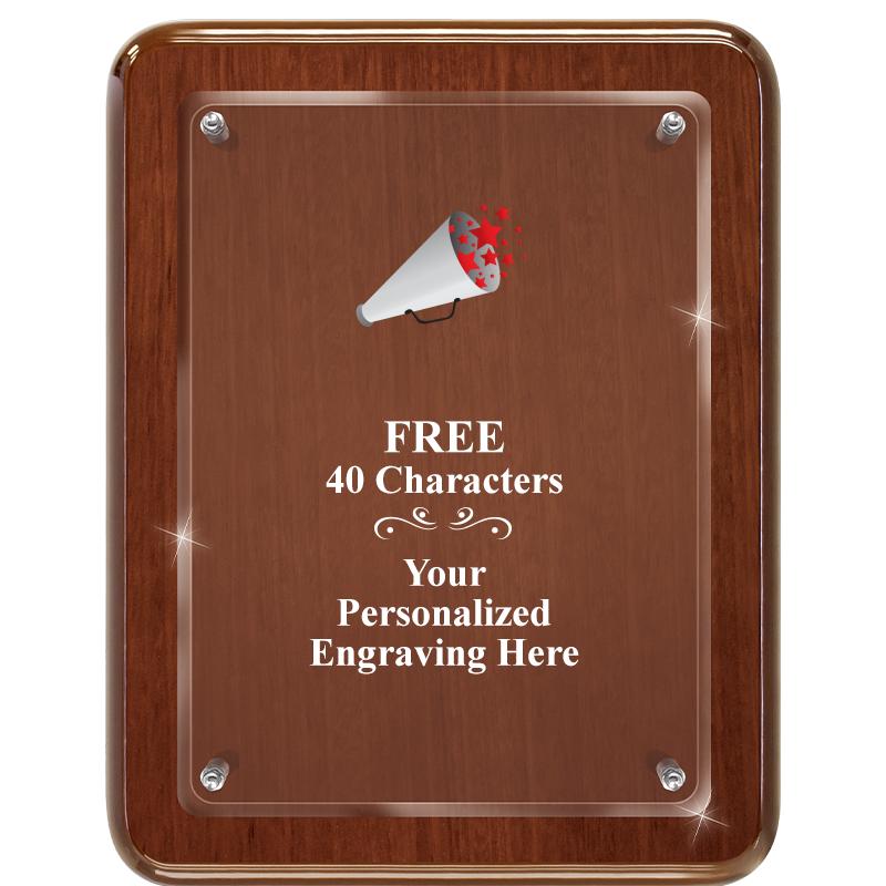 7X9 WALNUT FLOAT ACR PLQ