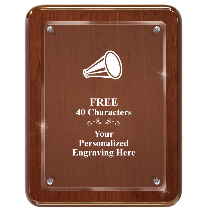 7X9 WALNUT FLOAT ACR PLQ