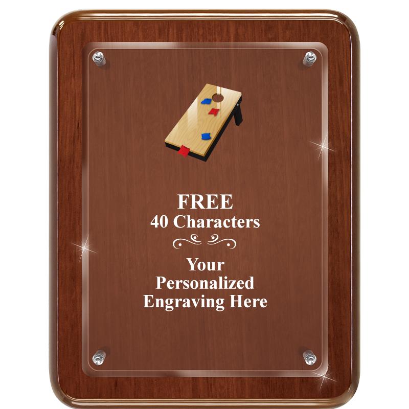 7X9 WALNUT FLOAT ACR PLQ