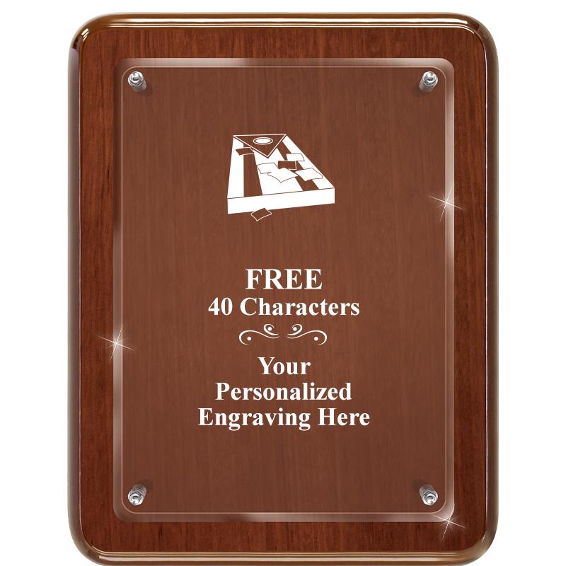 7X9 WALNUT FLOAT ACR PLQ