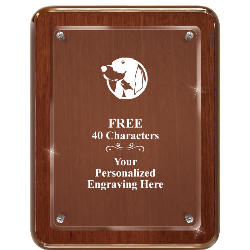 7X9 WALNUT FLOAT ACR PLQ