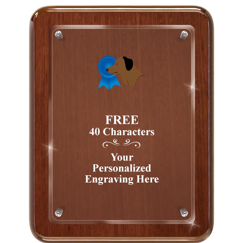 7X9 WALNUT FLOAT ACR PLQ