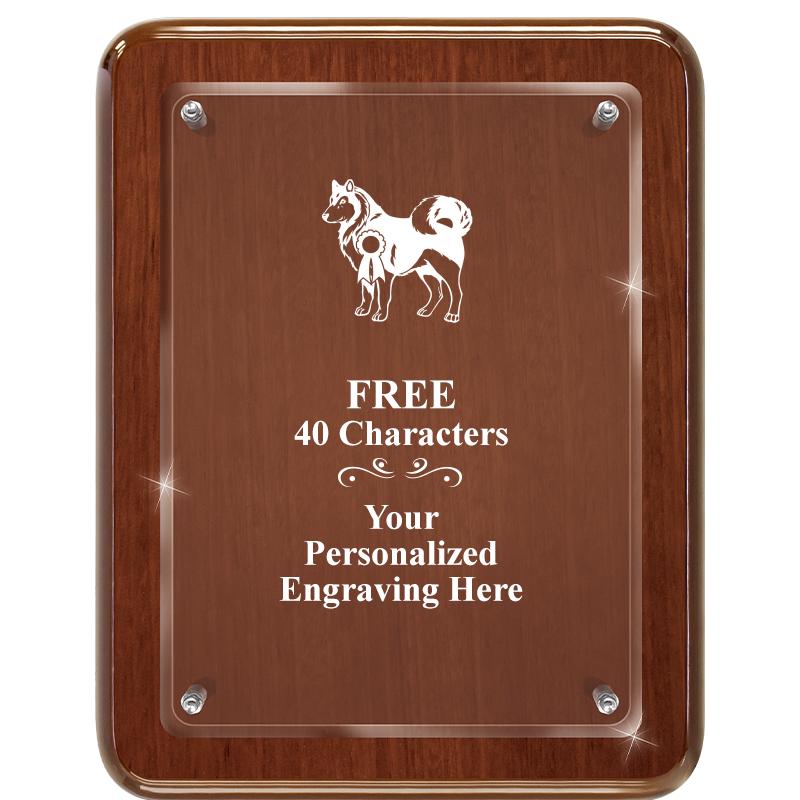 7X9 WALNUT FLOAT ACR PLQ