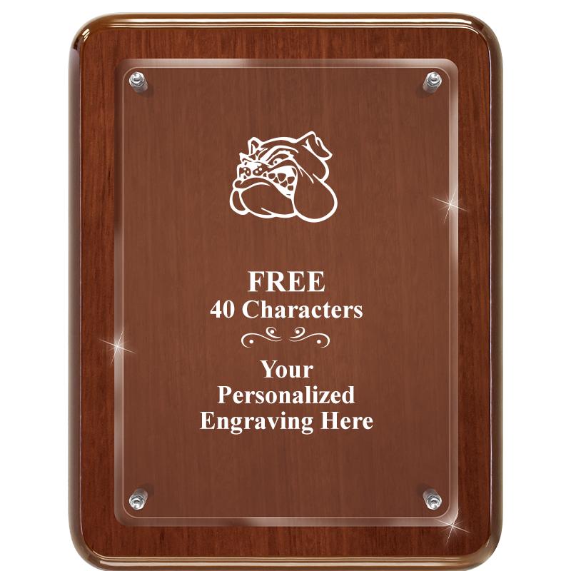 7X9 WALNUT FLOAT ACR PLQ