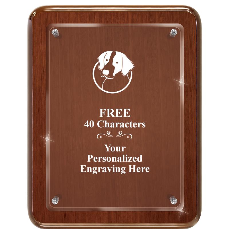 7X9 WALNUT FLOAT ACR PLQ