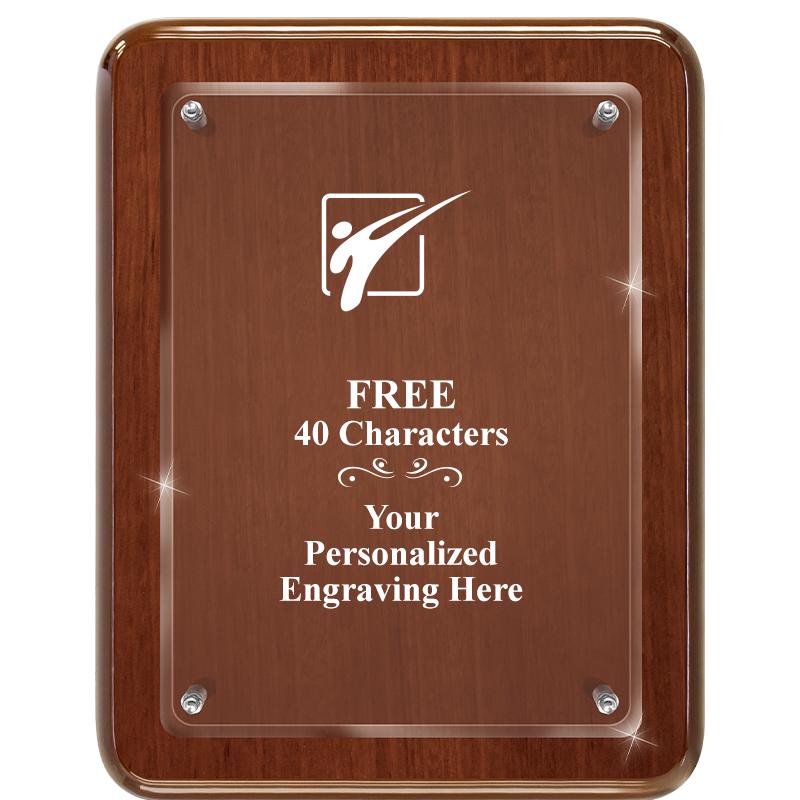 7X9 WALNUT FLOAT ACR PLQ