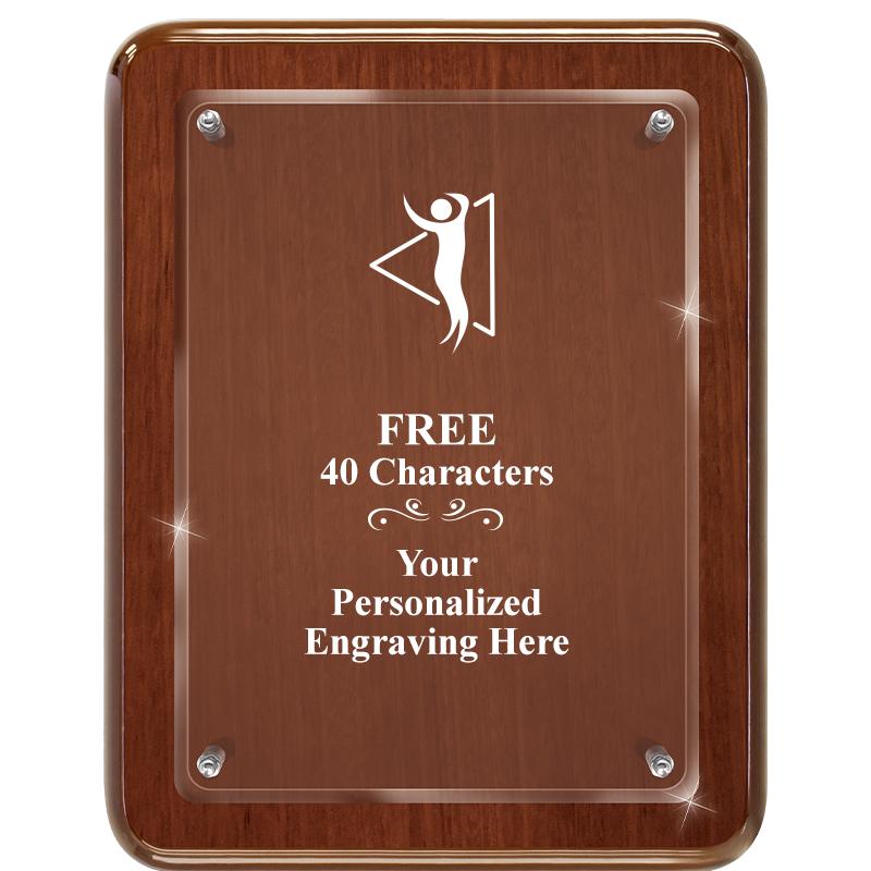 7X9 WALNUT FLOAT ACR PLQ