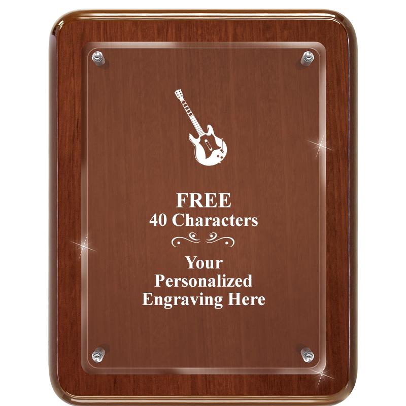 7X9 WALNUT FLOAT ACR PLQ