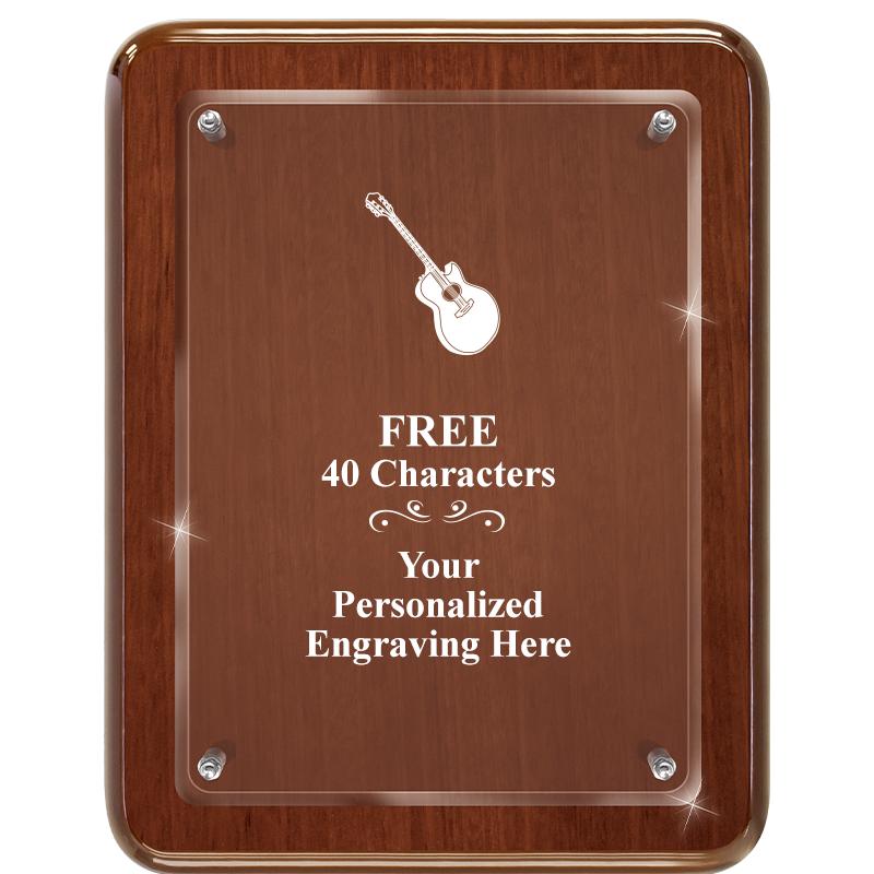 7X9 WALNUT FLOAT ACR PLQ