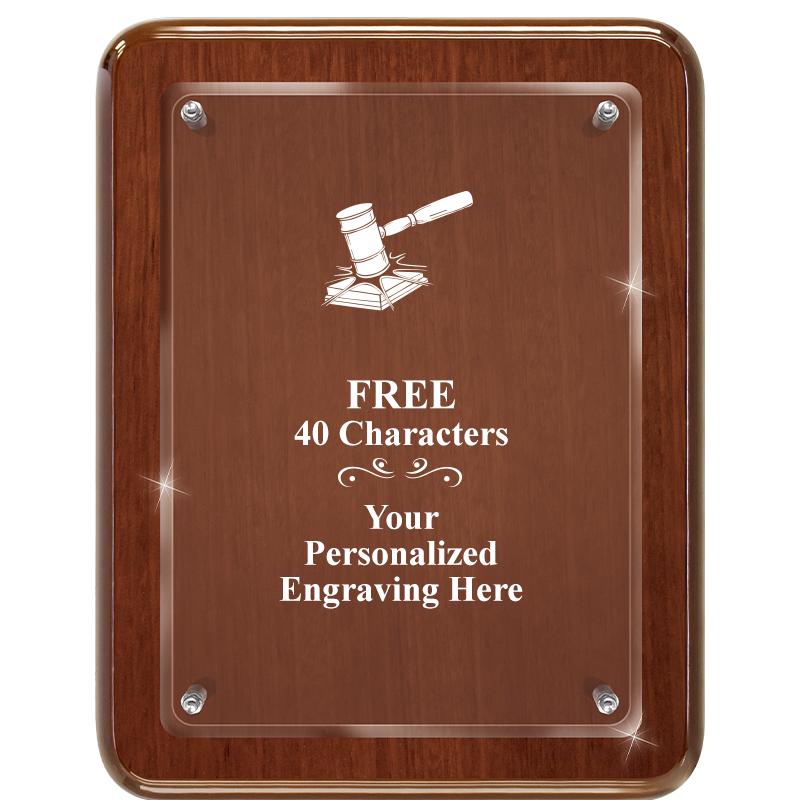 7X9 WALNUT FLOAT ACR PLQ