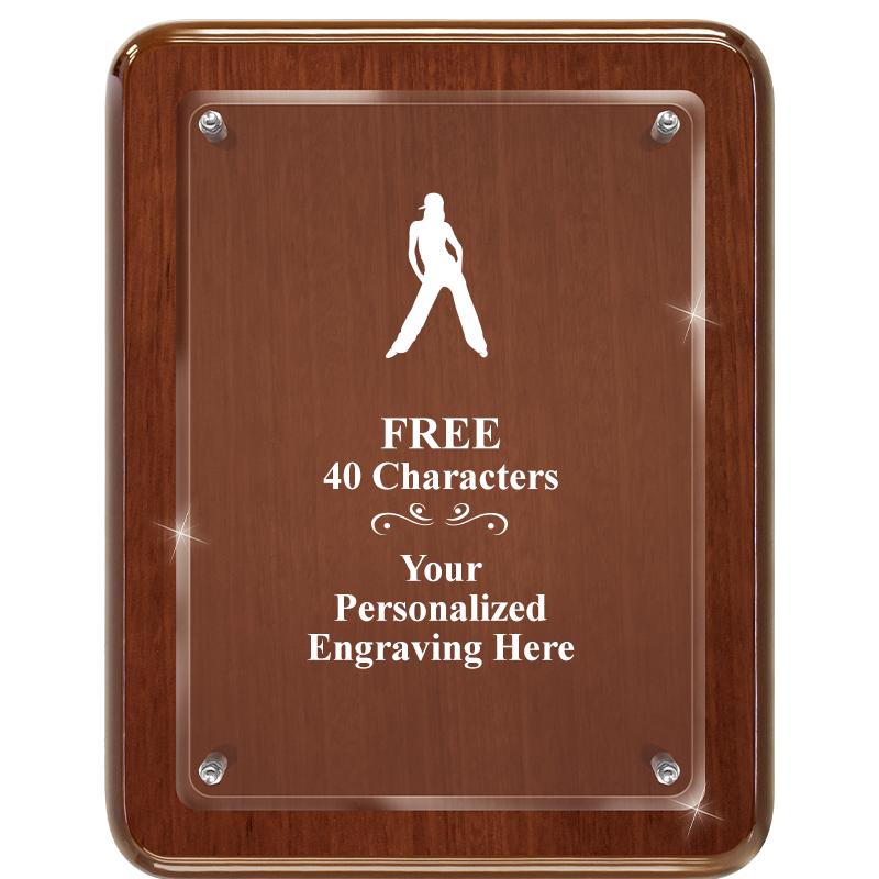 7X9 WALNUT FLOAT ACR PLQ