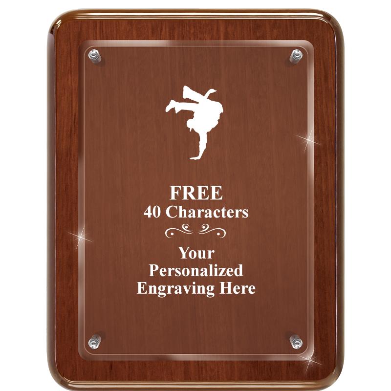 7X9 WALNUT FLOAT ACR PLQ