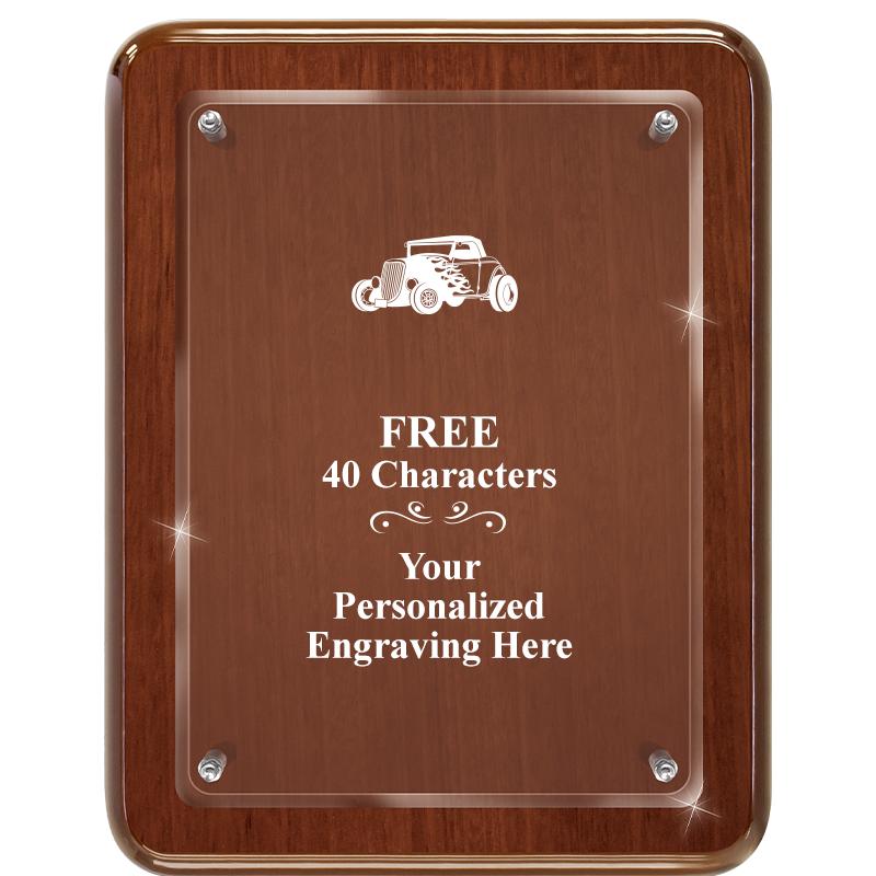 7X9 WALNUT FLOAT ACR PLQ