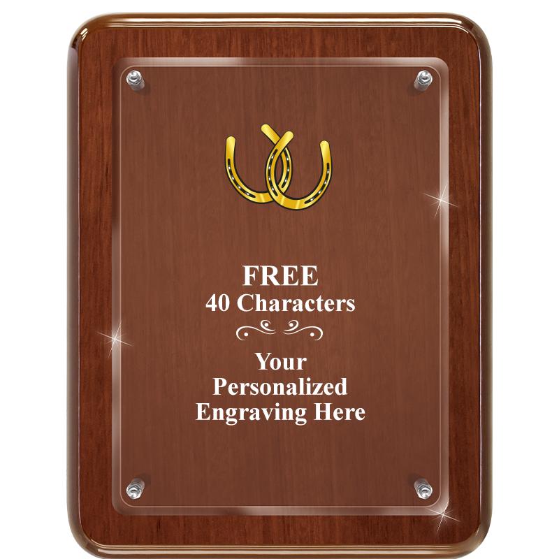 7X9 WALNUT FLOAT ACR PLQ