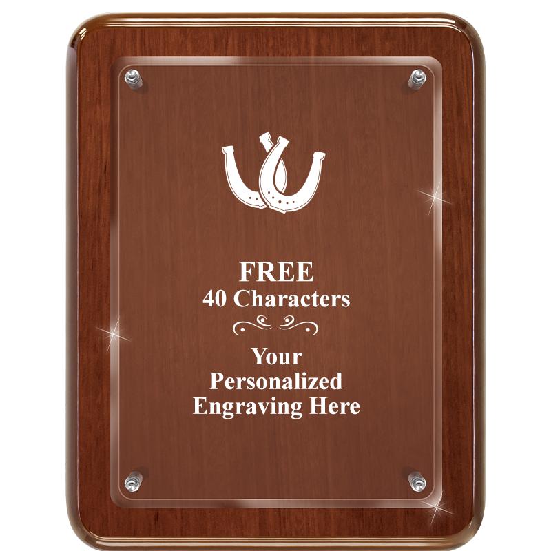 7X9 WALNUT FLOAT ACR PLQ