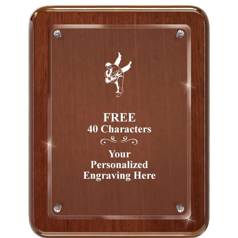 7X9 WALNUT FLOAT ACR PLQ