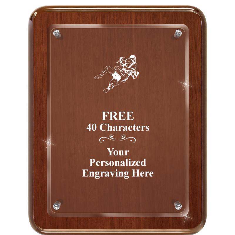 7X9 WALNUT FLOAT ACR PLQ