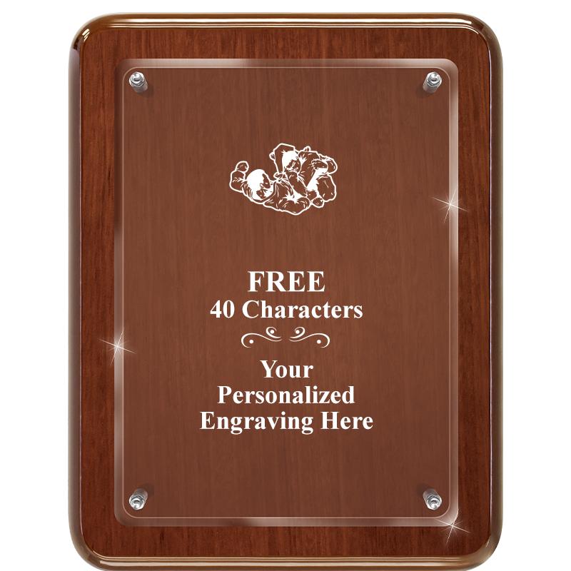 7X9 WALNUT FLOAT ACR PLQ