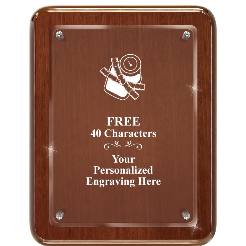 7X9 WALNUT FLOAT ACR PLQ