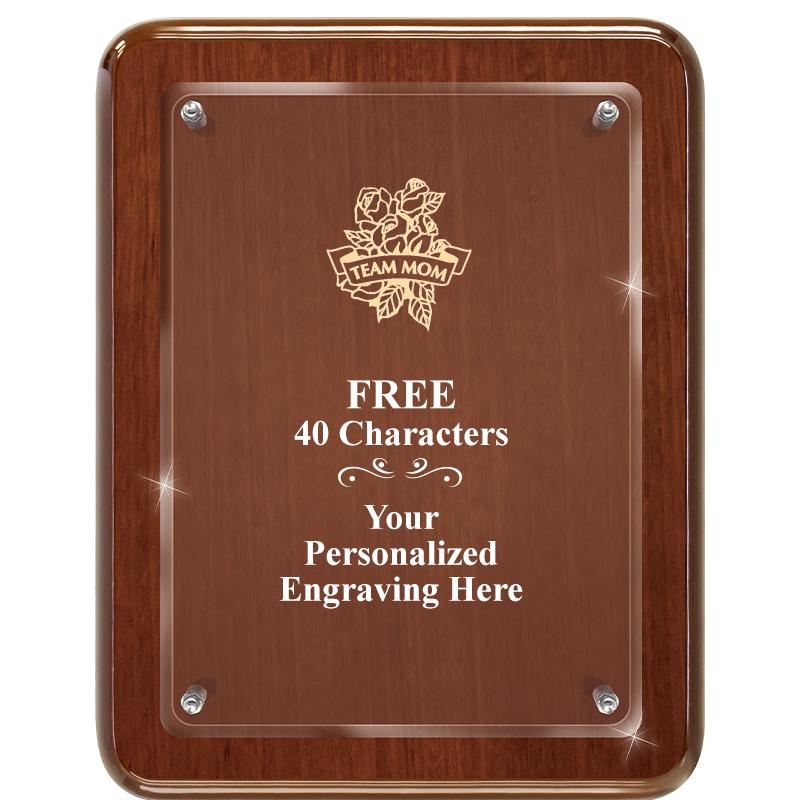 7X9 WALNUT FLOAT ACR PLQ