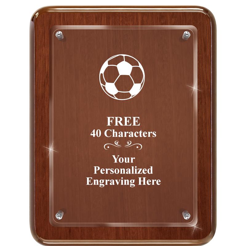 7X9 WALNUT FLOAT ACR PLQ