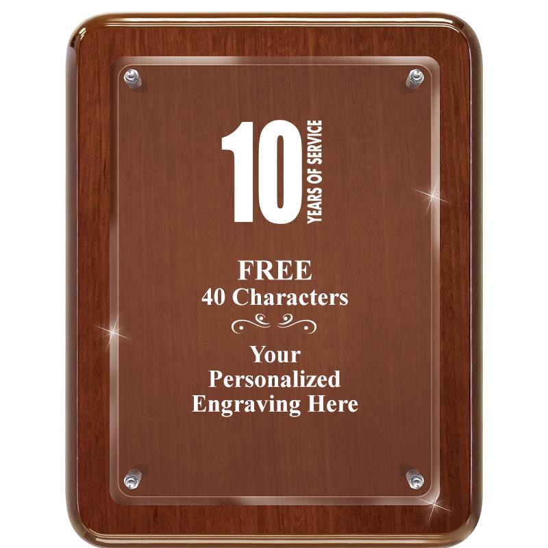 7X9 WALNUT FLOAT ACR PLQ