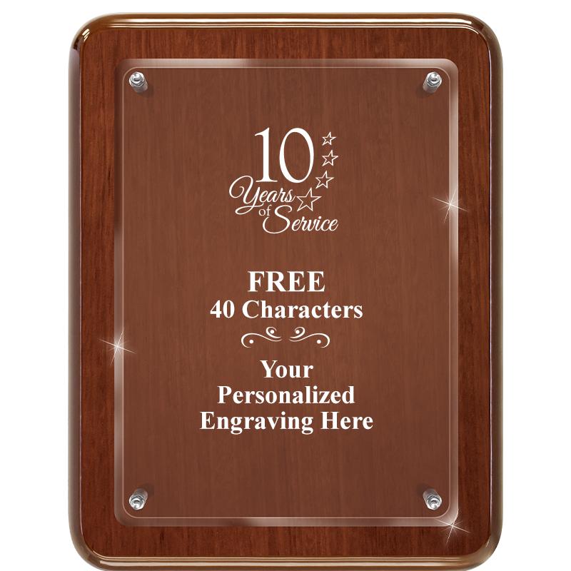 7X9 WALNUT FLOAT ACR PLQ