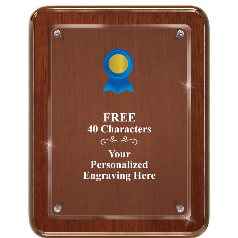 7X9 WALNUT FLOAT ACR PLQ