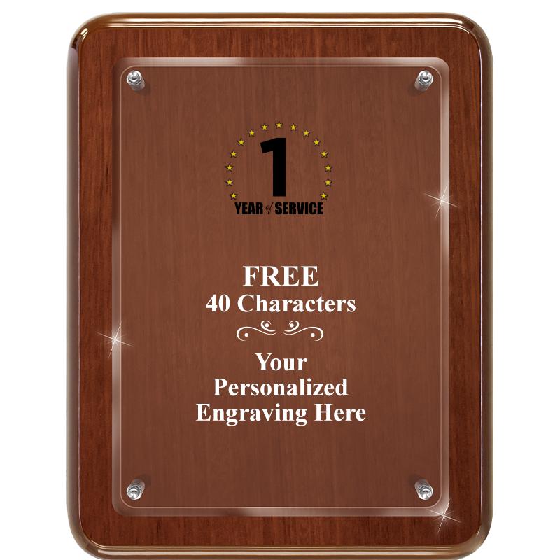 7X9 WALNUT FLOAT ACR PLQ