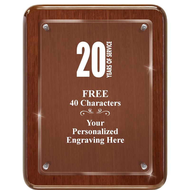 7X9 WALNUT FLOAT ACR PLQ