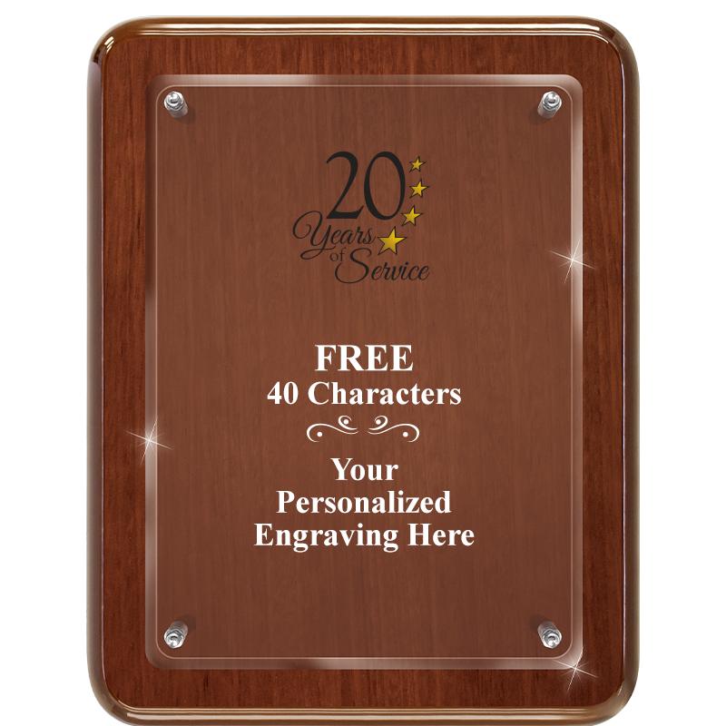 7X9 WALNUT FLOAT ACR PLQ