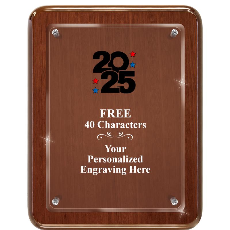 7X9 WALNUT FLOAT ACR PLQ