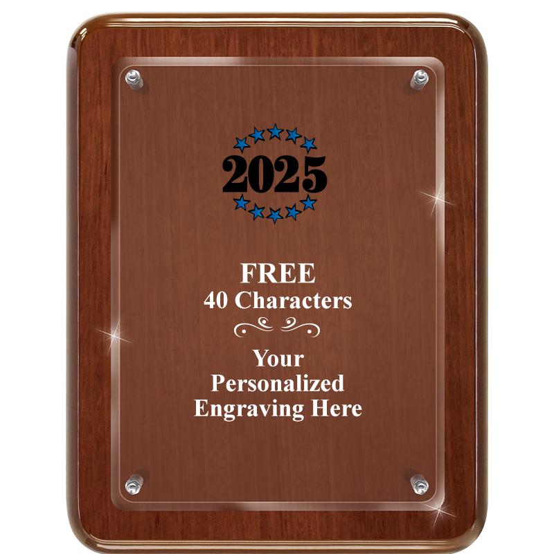 7X9 WALNUT FLOAT ACR PLQ